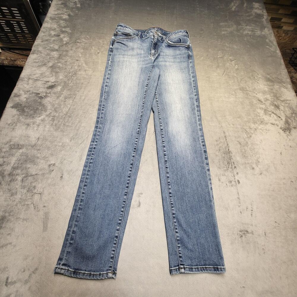 Eddie Bauer Jeans Womens 8 Blue Light Wash Mid Rise Slim Straight 5-Pocket